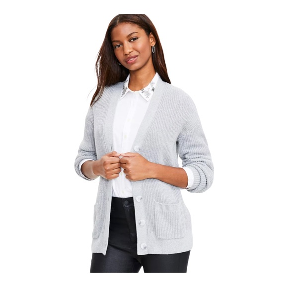 LOFT Sweaters Boyfriend Cardigans Grey Poshmark